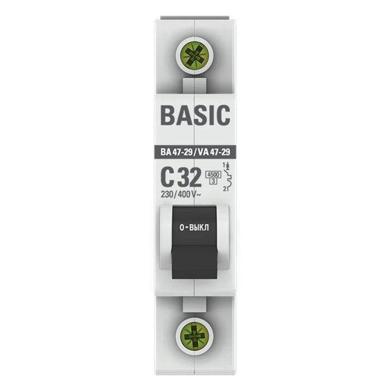 Выключатель автоматический однополюсный ВА 47-29 32А C 4,5кА Basic | mcb4729-1-32C | EKF — миниатюра 4