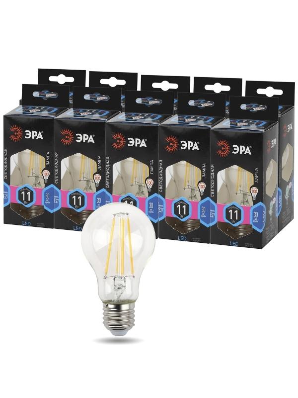 Лампа светодиодная F-LED A60-11W-840-E27 (филамент, груша, 11Вт, нейтр, Е27) | Б0035026 | ЭРА — миниатюра 4