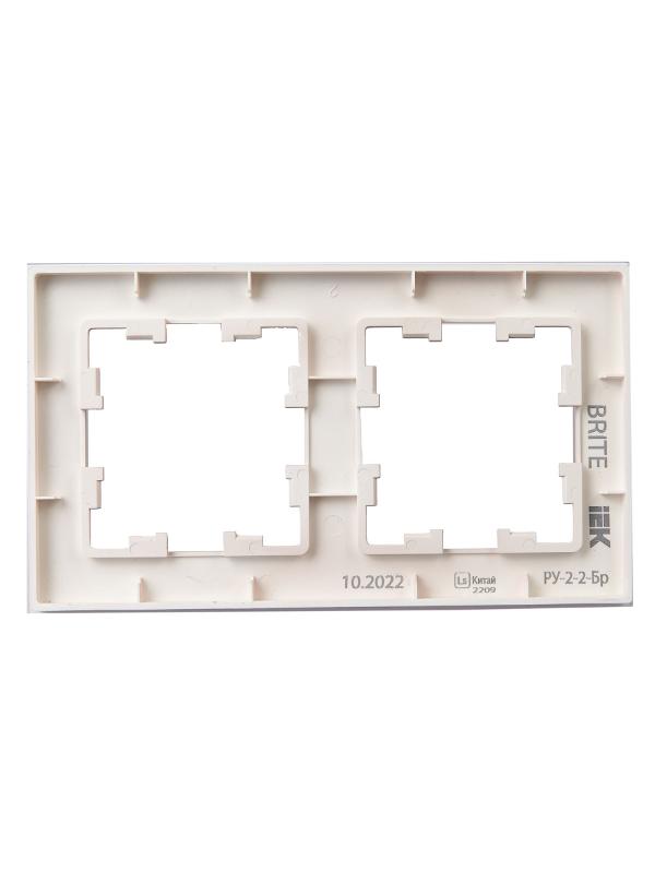 BRITE Рамка 2-ая РУ-2-2-Бр стекло розовый матовый | BR-M22-G-31-K14 | IEK — миниатюра 3