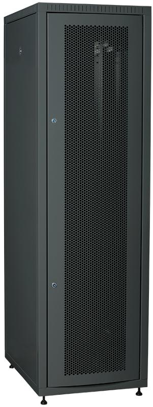 Шкаф LINEA E 42U 600х800мм двери 2шт перф. и метал. чер. | LE05-42U68-PM | ITK — ITK