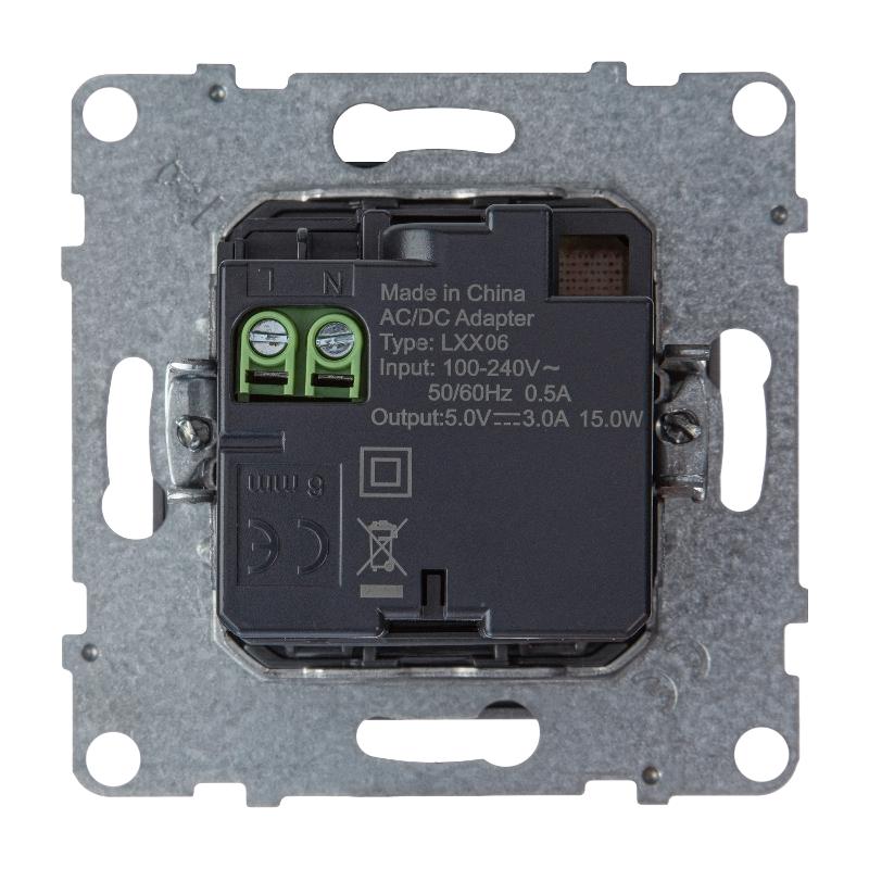 SUNO Зарядное устройство USB 2 выхода Тип С - Тип С Цвет "Алюминий" | 721331 | Legrand — Legrand