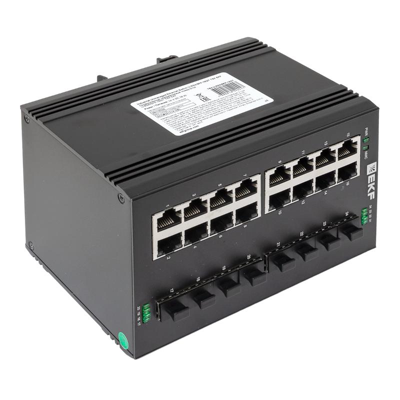 Промышленный неуправляемый коммутатор U-8GX/SFP-16GT, 8 портов 1000Base-X SFP, 16 портов 10/100/1000Base-T(X) RJ45, монтаж на динрейку TSX |TSX-U-8GX/ — миниатюра 8
