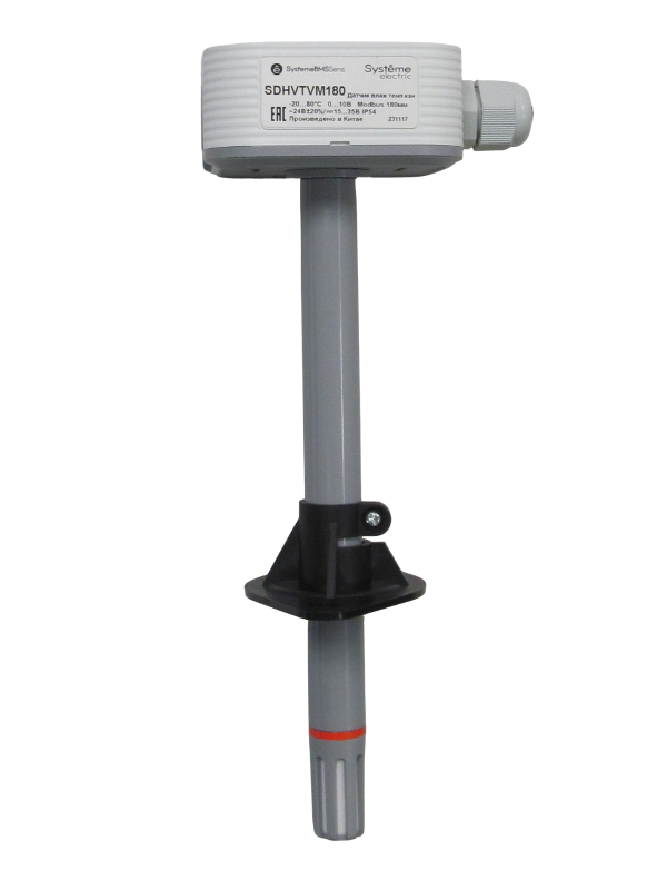 Датчик влажности и температуры канальный, 0…10В -20…+80°C Modbus 180мм(40…155мм ) ~24В/=15…35В | SDHVTVM180 | SE — миниатюра 2