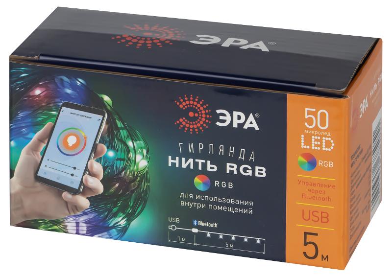 Гирлянда Нить ЕGNIG - PU с пультом, RGB, 5 м, 220 V, с таймер, с музыкой, управляемая, IP20 | Б0055994 | ЭРА — миниатюра 2