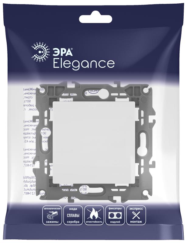 Кнопка Elegance 14-1111-01М , 10АХ-250В, белый матовый | Б0065810 | ЭРА — миниатюра 2