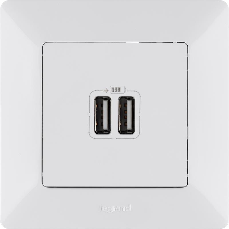 Valena LIFE DIY Белый Розетка 2-ая USB 240В/5В 1500мА — миниатюра 5