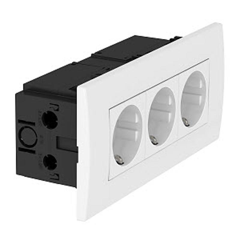 Укомплектованный розеточный блок AR45 (3xModul45,84x185x59 мм,зеленый) (SDE-RW D0GN3) | 6119415 | OBO Bettermann — миниатюра 2