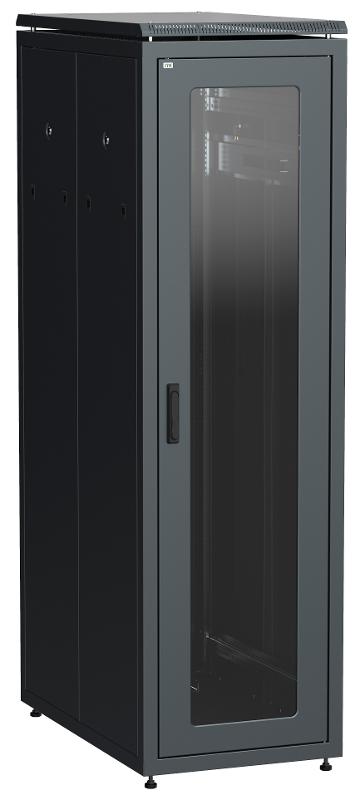 Шкаф сетевой 19" LINEA N 33U 600х1000 мм стеклянная передняя дверь черный | LN05-33U61-G | ITK — ITK