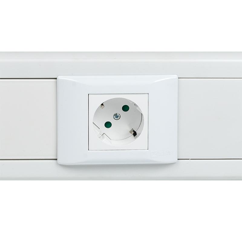 Розетка 45х45 PRO, с заземлением, белая , 45 град | E6MR16-028-10-45 | EKF — миниатюра 7