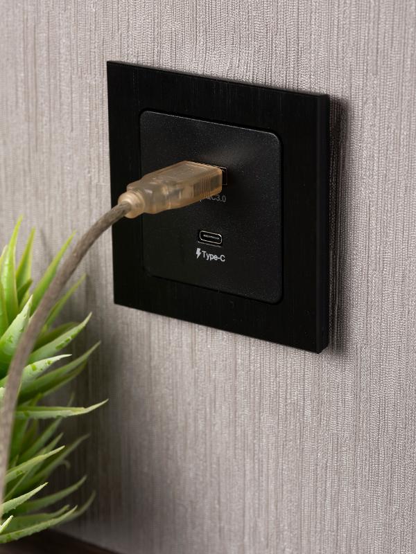 Стокгольм Механизм Розетки с 2USB type-A + type-C черный PROxima | EZR-2USB-type-C | EKF — миниатюра 9