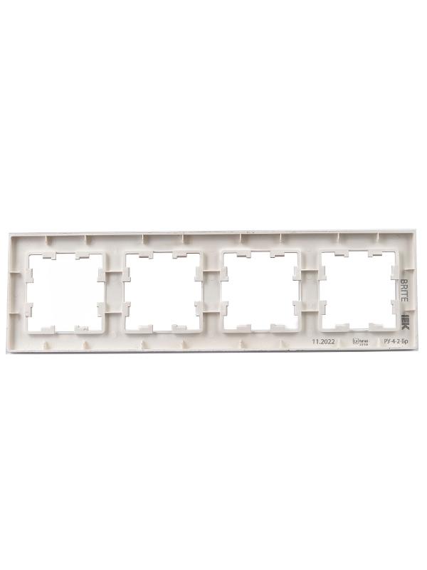 BRITE Рамка 4-ая РУ-4-2-Бр стекло розовый матовый | BR-M42-G-31-K14 | IEK — миниатюра 3