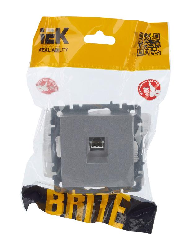 BRITE Розетка компьютерная RJ45 кат.5E РК10-БрА алюминий | BR-K10-1-K47 | IEK — миниатюра 13
