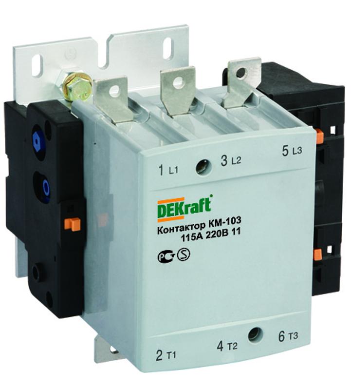 Контактор 115А 380В АС3 1НО+1НЗ КМ-103  | 22151DEK | DEKraft — DEKraft