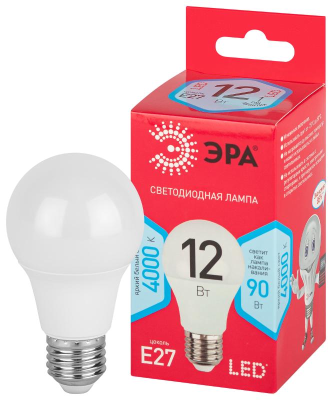Лампа светодиодная LED A60-12W-840-E27 R (диод, груша, 12Вт, нейтр, E27) (10/100/2000) | Б0049636 | ЭРА — ЭРА (Энергия света)