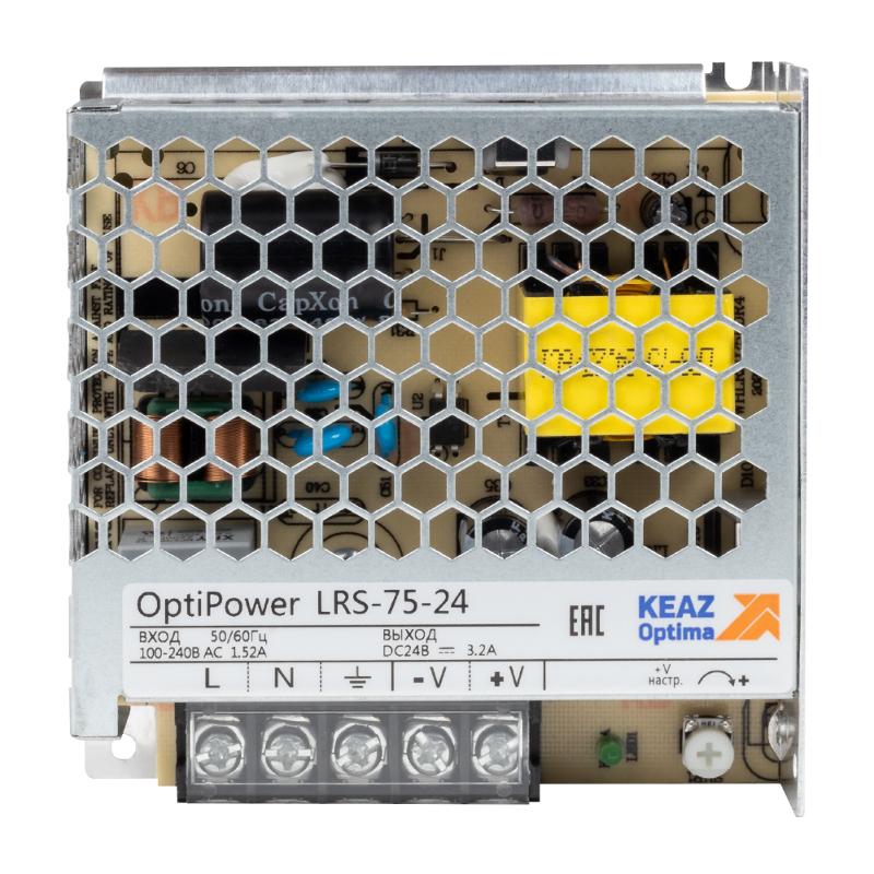Блок питания панельный OptiPower LRS 75-24 3.5A | 328877 | КЭАЗ — КЭАЗ (Курский электроаппаратный завод)