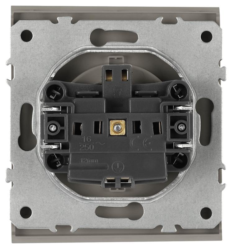 Розетка Arktik 16-2102-07 с заземлением 2P+E Schuko со шторками 16А-250В титан | Б0070430 | ЭРА — миниатюра 4