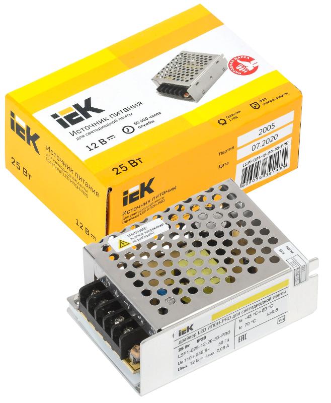 Драйвер для светодиодных лент LED ИПСН-PRO 25Вт 12В IP20 блок-клеммы | LSP1-025-12-20-33-PRO | IEK — миниатюра 3