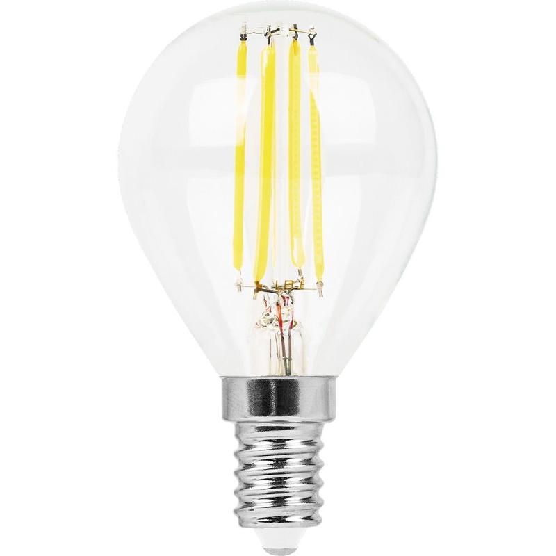 Лампа светодиодная LB-511 (11W) 230V E14 4000K филамент G45 прозрачная | 38014 | FERON — миниатюра 2