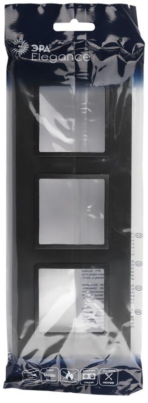 Рамка для розеток и выключателей Elegance 14-5013-05 Classic, на 3 поста, антрацит | Б0060585 | ЭРА — миниатюра 2