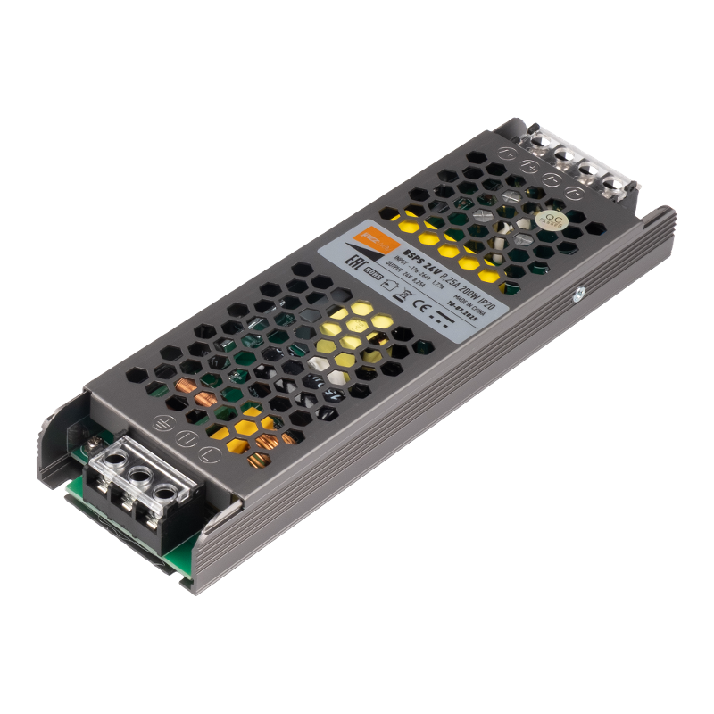 Драйвер для светодиодной ленты 24В BSPS 24V  8,25A=200W IP20 5 л.гар. | .5066533 | Jazzway — фото 1 | Sento