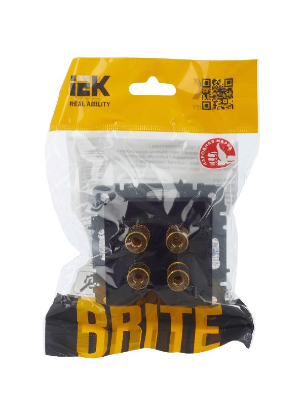 BRITE АудиоРозетка 4-местная РА10-БрЧ черный | BR-S40-K02 | IEK — миниатюра 12