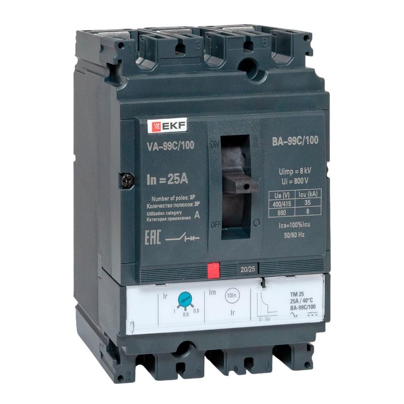 Выключатель автоматический ВА-99C (Compact NS) 100/25А 3P 36кА EKF PROxima | mccb99C-100-25 | EKF — EKF