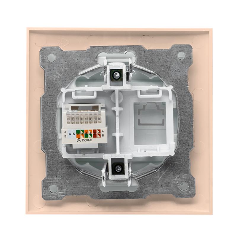 Валенсия розетка компьютерная RJ-45 1-местная кремовая EKF PROxima |  EWK01-035-20 |  EKF — миниатюра 5