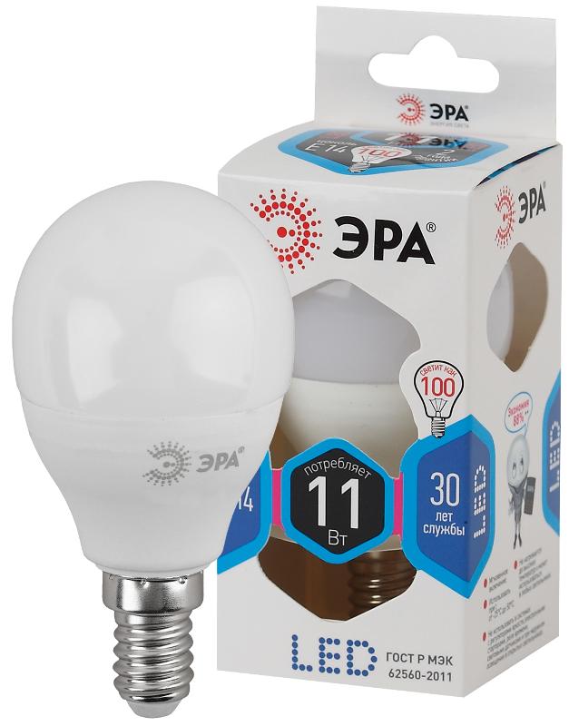 Лампа светодиодная LED 11Вт Е14 4000К smd P45-11w-840-E14 | Б0032988 | ЭРА — миниатюра 1