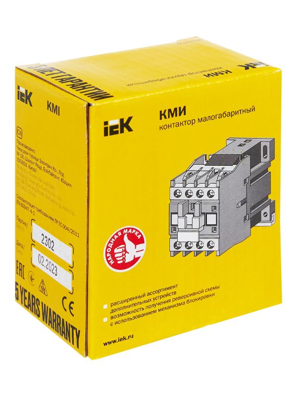 Контактор КМИ-11210 12А 230В/АС3 1НО  | KKM11-012-230-10 | IEK — миниатюра 11