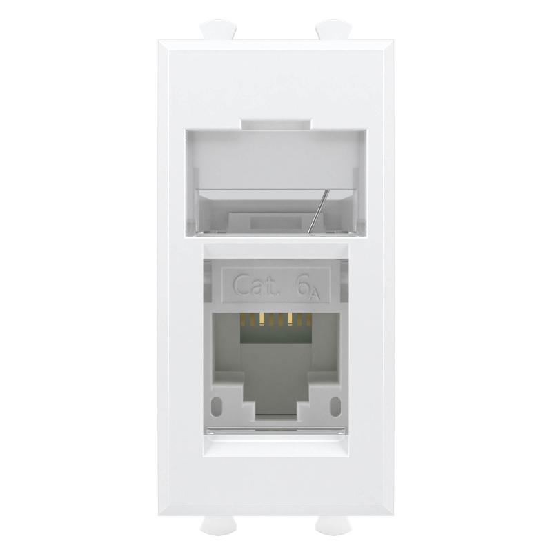 Компьютерная розетка "Белое облако" "Avanti" RJ-45 модульная, кат. 6А, 1 мод | 4400371 | DKC — миниатюра 2