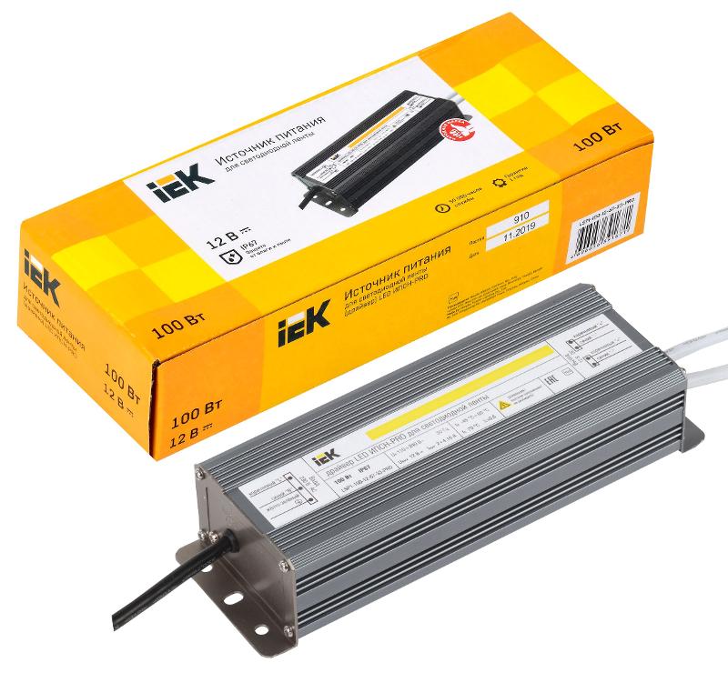 Драйвер для светодиодных лент LED ИПСН-PRO 100Вт 12В IP67 блок-шнуры | LSP1-100-12-67-33-PRO | IEK — миниатюра 2