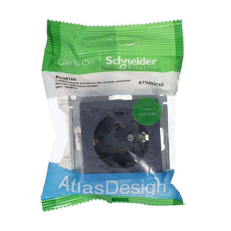 AtlasDesign Грифель Розетка с заземлением, 16А, механизм | ATN000743 | SE — миниатюра 4