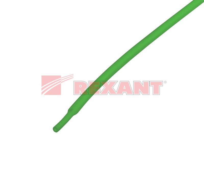 Термоусадочная трубка 2,0/1,0 мм, зеленая, упаковка 50 шт. по 1 м | 20-2003 | REXANT — миниатюра 2