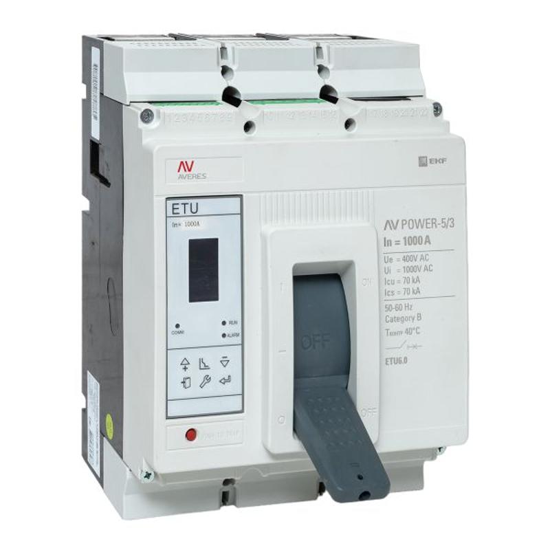 Выключатель автоматический AV POWER-5/3 1000А 70kA ETU6.0 AVERES | mccb-53-1000M-6.0-av | EKF — миниатюра 1
