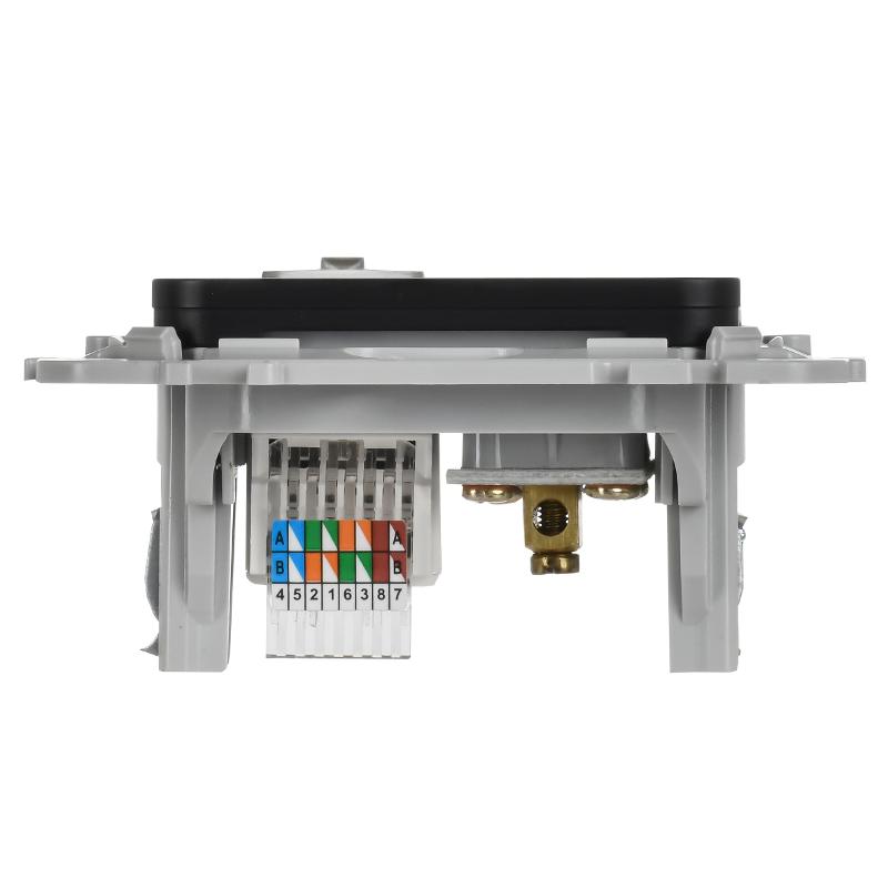 FLITE Розетка 2-ая RJ45/TV кат.5Е UTP РКТВ5е-2-0-ФлЧ черный | FI-AK22-1-K02 | IEK — миниатюра 4