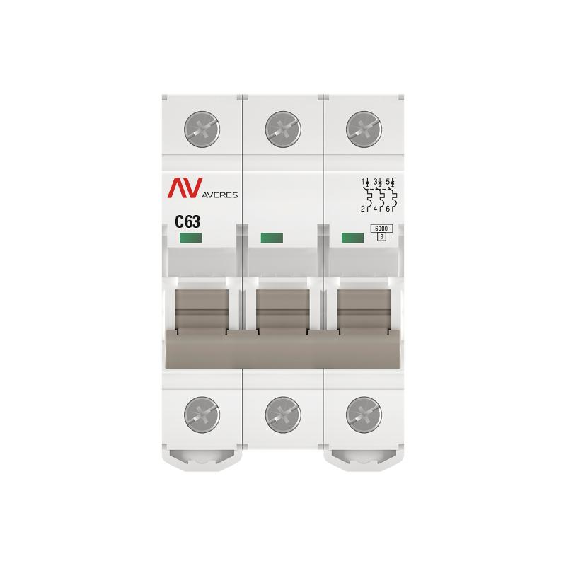 Выключатель автоматический трехполюсный AV-6 63А C 6кА AVERES | mcb6-3-63C-av | EKF — миниатюра 5