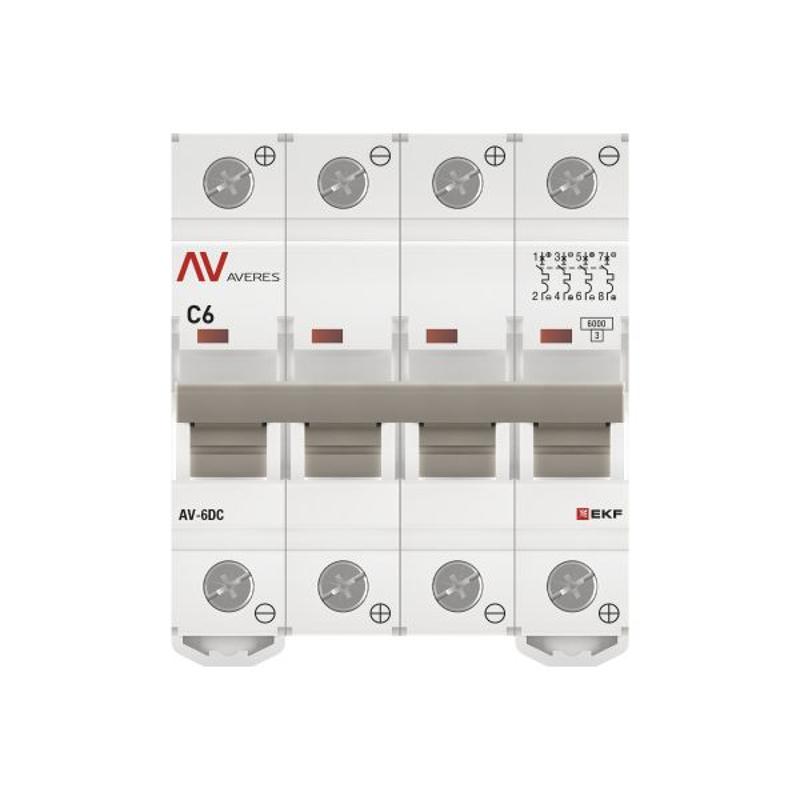 Выключатель автоматический четырехполюсный AV-6 DC 6А C 6кА AVERES | mcb6-DC-4-06C-av | EKF — миниатюра 15