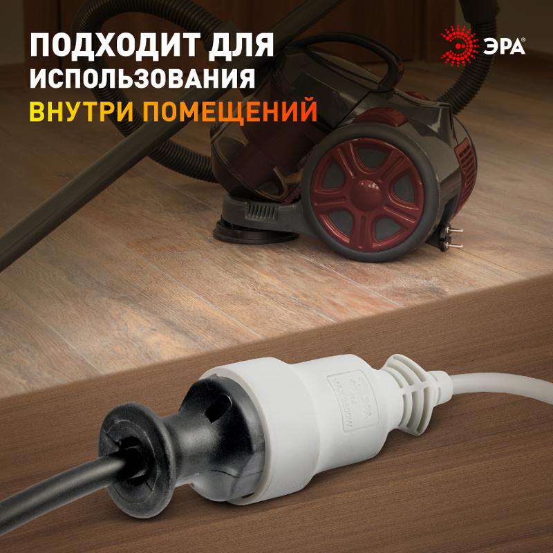 Удлинитель Россия UX-1е-3m Удлин-ль с заземл, 1гн, 3м, ПВС, 3x0.75мм2, 10А | Б0039817 | ЭРА — миниатюра 4