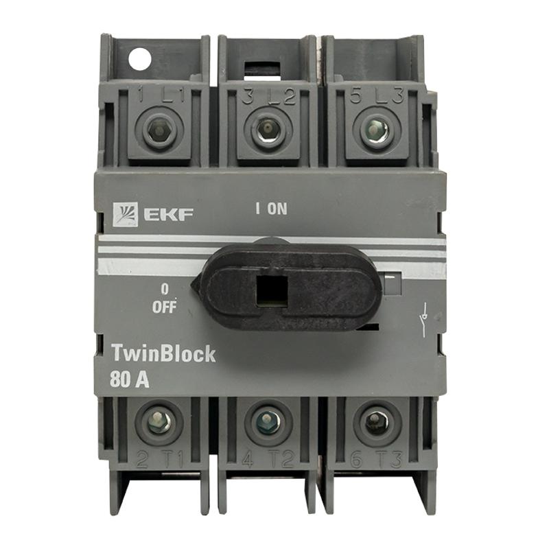 Рубильник 80A 3P c рукояткой управления для прямой установки TwinBlock | tb-80-3p-f | EKF — миниатюра 3