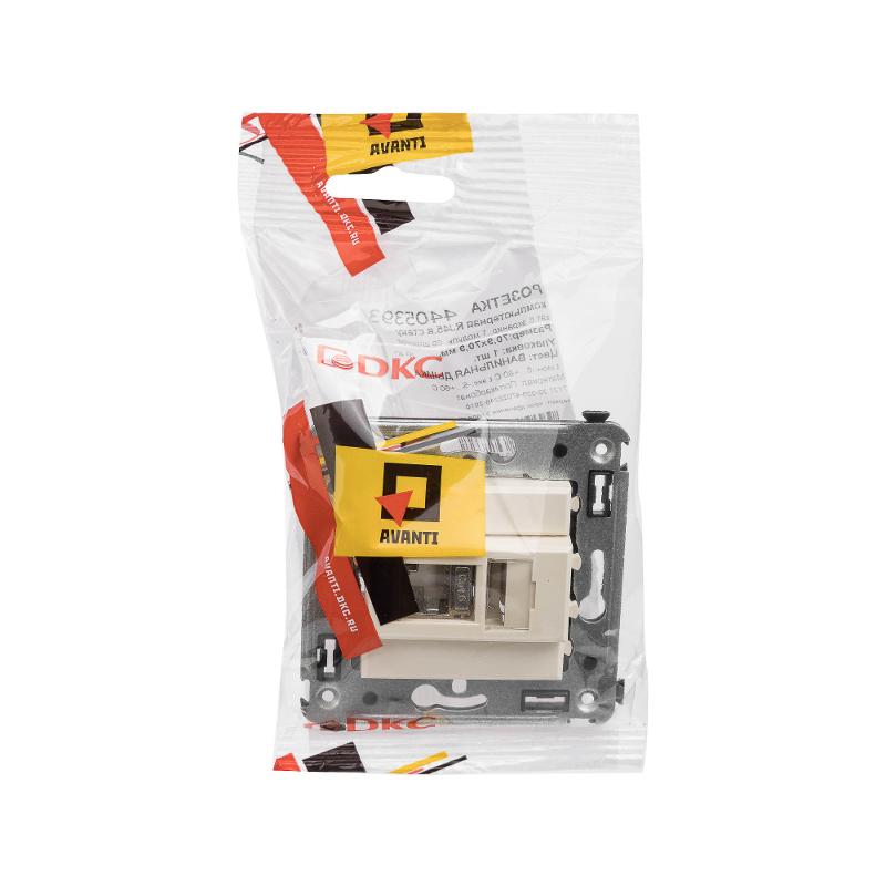 Компьютерная розетка RJ-45 в стену, кат.6 одинарная экранированная, "Avanti","Ванильная дымка" | 4405393 | DKC — миниатюра 8