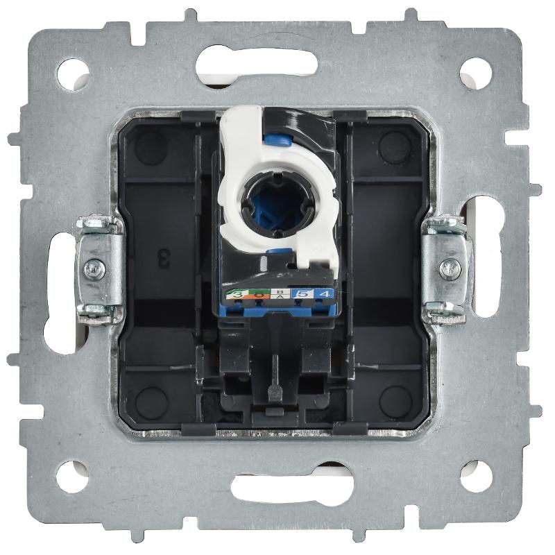 BRITE Розетка компьютерная RJ45 кат.6 РК11-БрАБ арктический белый  | BR-K10-2-K91 | IEK — миниатюра 3