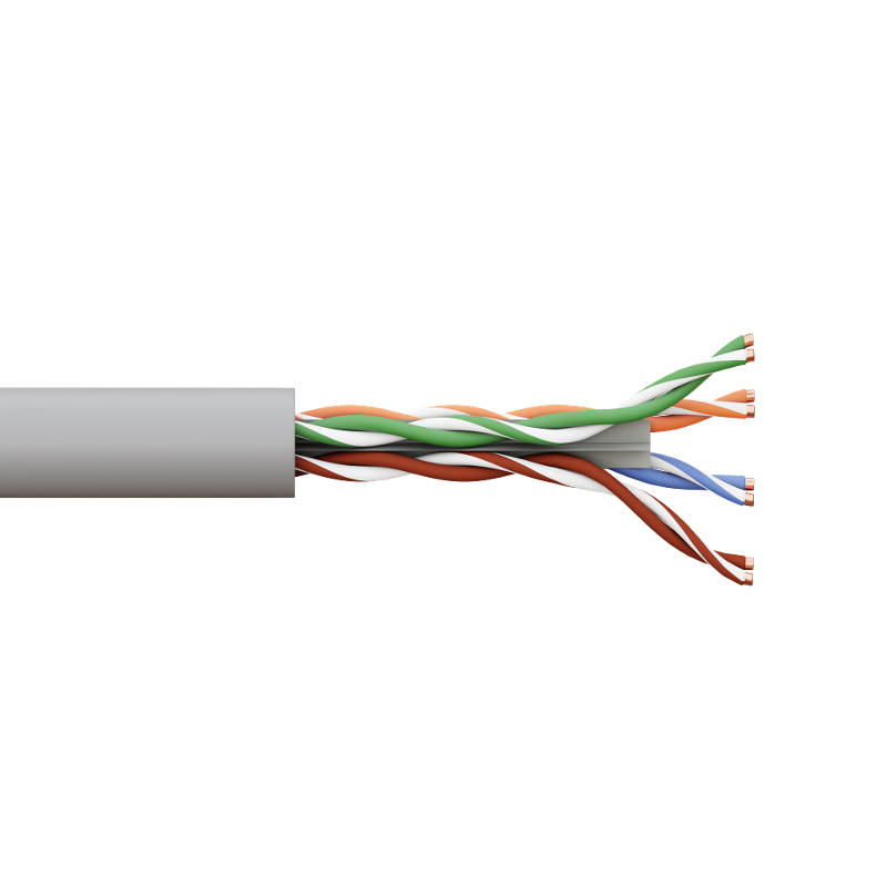Кабель витая пара TERACOM PRO Cat.6 U/UTP 4 пары solid 23AWG нг(А)-HF серый упак. 305м | TRP-6UTP-04LSH-GY-IN3 | EKF — миниатюра 2