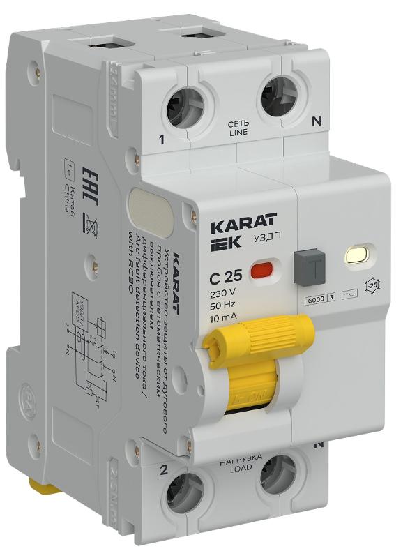 KARAT УЗДП с АВДТ 1P+N C 25А 10мА тип AC | KA-DP12-1-025-C-010-AC | IEK — фото 1 | Sento