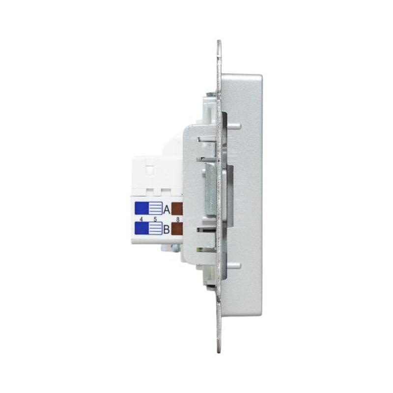 Механизм розетки TV+RJ45 (cat5), алюминий Эпика EKF | UP1-SOA-TV+RJ | EKF — миниатюра 6