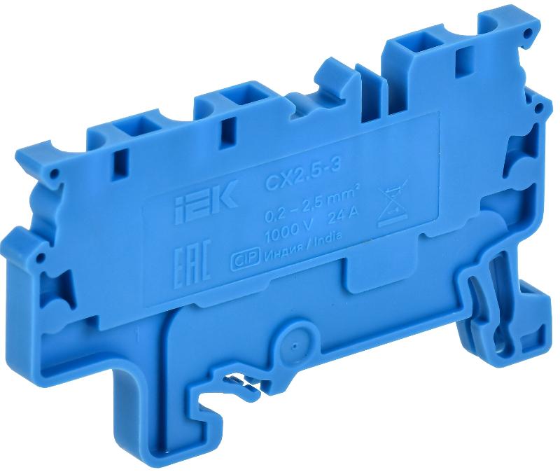 ARMAFIX Клемма пруж. CX2.5-3 BU 2,5мм2 3-конт. синяя | AF-CT40-00-3-K07-002 | IEK — миниатюра 2