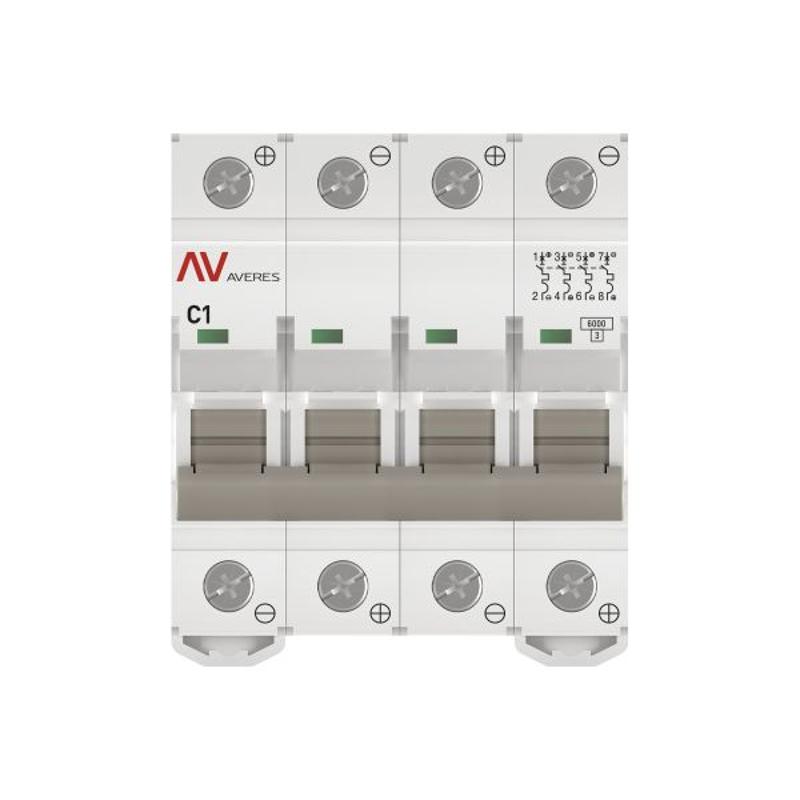 Выключатель автоматический четырехполюсный AV-6 DC 1А C 6кА AVERES | mcb6-DC-4-01C-av | EKF — миниатюра 14