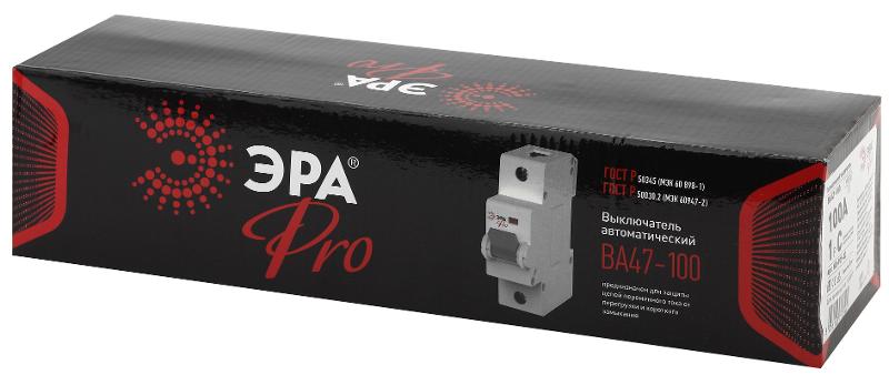 Выключатель автоматический однополюсный Pro Pro NO-901-32 ВА47-100 1P 100А кривая C | Б0031793 | ЭРА — миниатюра 2