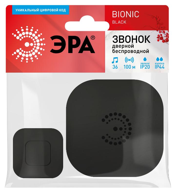 Звонок дверной BIONIC Black беспроводной, черный, 6 мелодий | Б0054779 | ЭРА — ЭРА (Энергия света)