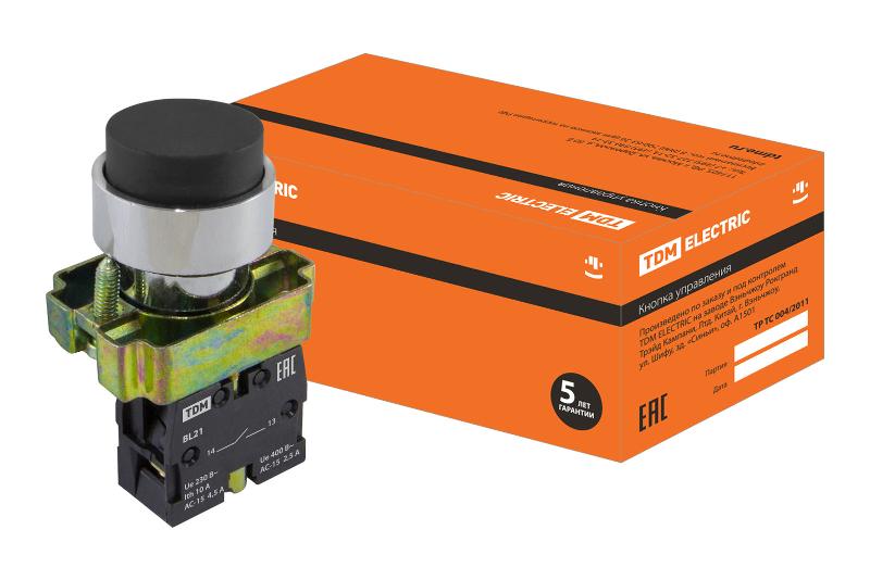 Кнопка BL21 без подсветки черный 1з  | SQ0704-0047 | TDM — TDM ELECTRIC