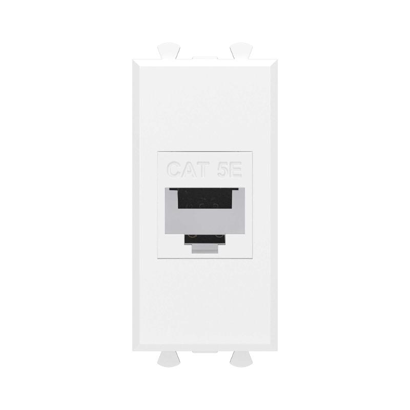 Компьютерная розетка RJ-45 без шторки модульная, кат.5е, "Avanti", "Белое облако", 1 модуль | 4400661 | DKC — DKC (ДКС)